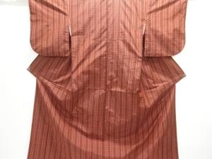 格子織り出し米沢紬着物・道行コートアンサンブル